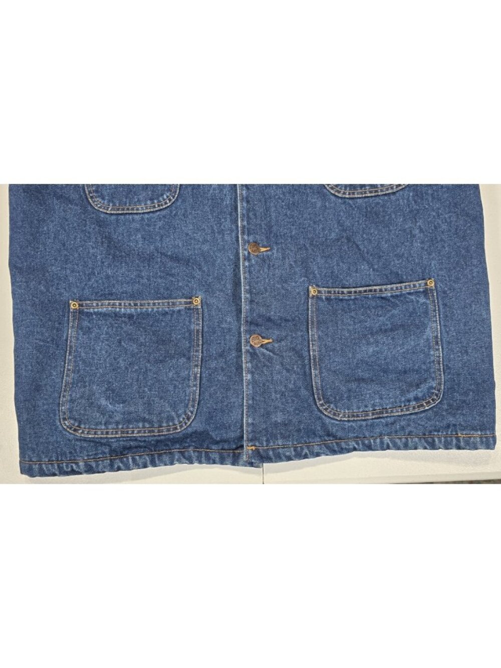 Big Mac Vtg Blue Denim Corduroy Collar Sherpa Lined Chore Work Coat Jacket Men L - Picture 10 of 16